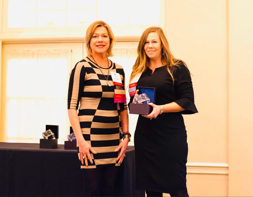 Pictured above: (left) Sallie Jarosz, Immediate Past President at Commercial Real Estate Women (CREW); (right) Dianne Jones, Sr. Manager of Client Services at Maxis Advisors